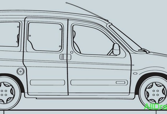 Citroen Berlingo Multispace (2006) - drawings (drawings) of the car